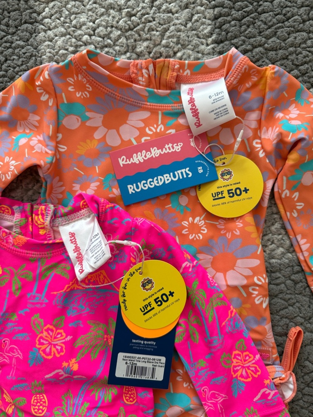 NWT Ruffle Butts Long Sleeve One Piece Rash Guards - Picture 6 of 6